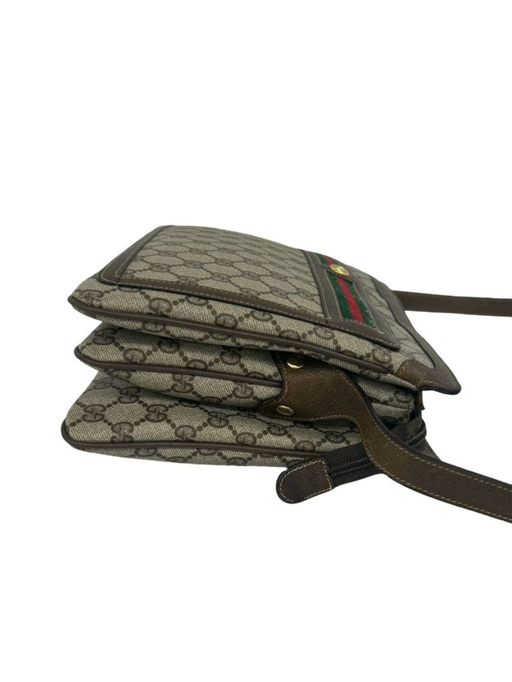 Gucci Vintage Sherry Line GG Pattern Logo Leather Shoulder Bag Brown - Picture 6 of 10